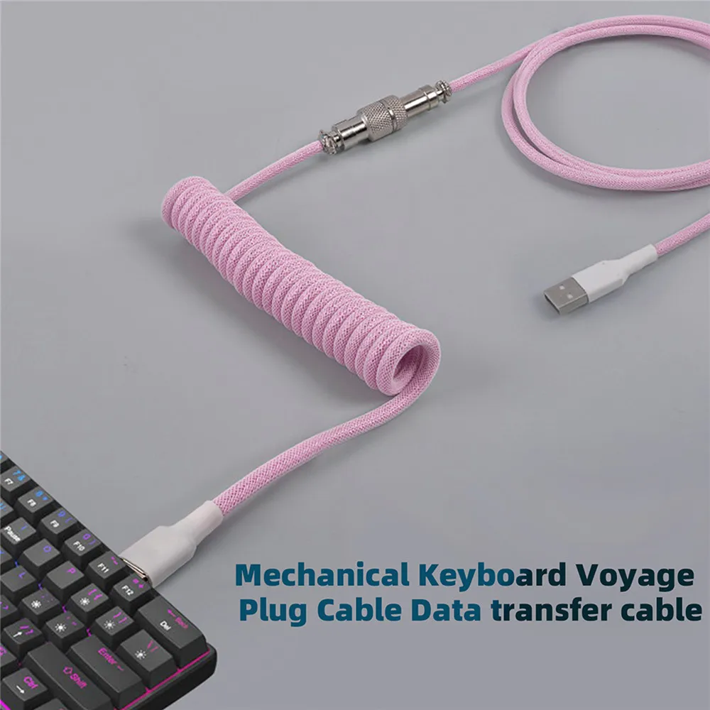 Gaming Keyboard Type C - Nuevo Cable en espiral para teclado