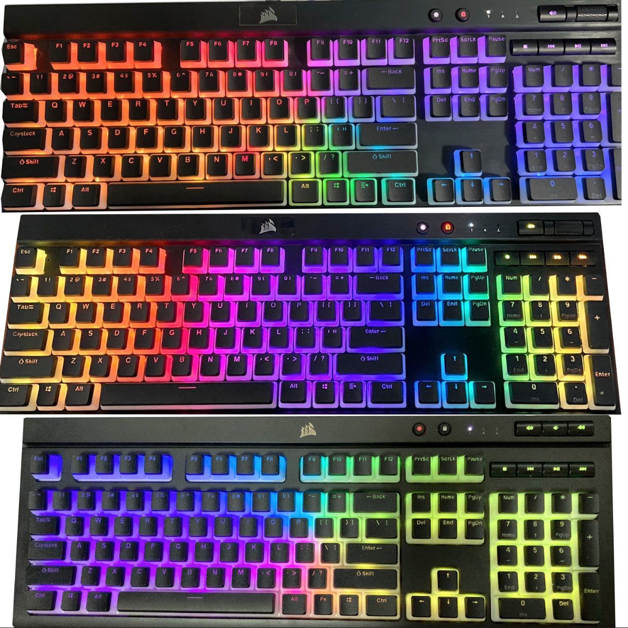 Gaming Keyboard Corsair - Teclas translúcidas Corsair Pudding, tapa de